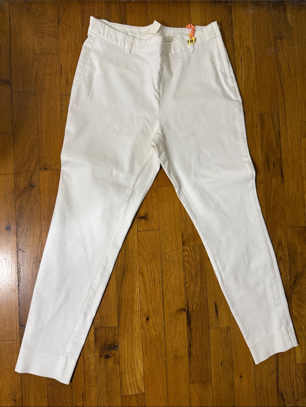 White Tapered Ankle Pants